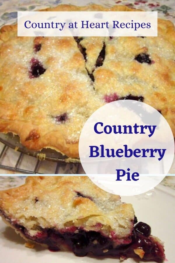 Pinterest Pin - Country Blueberry Pie