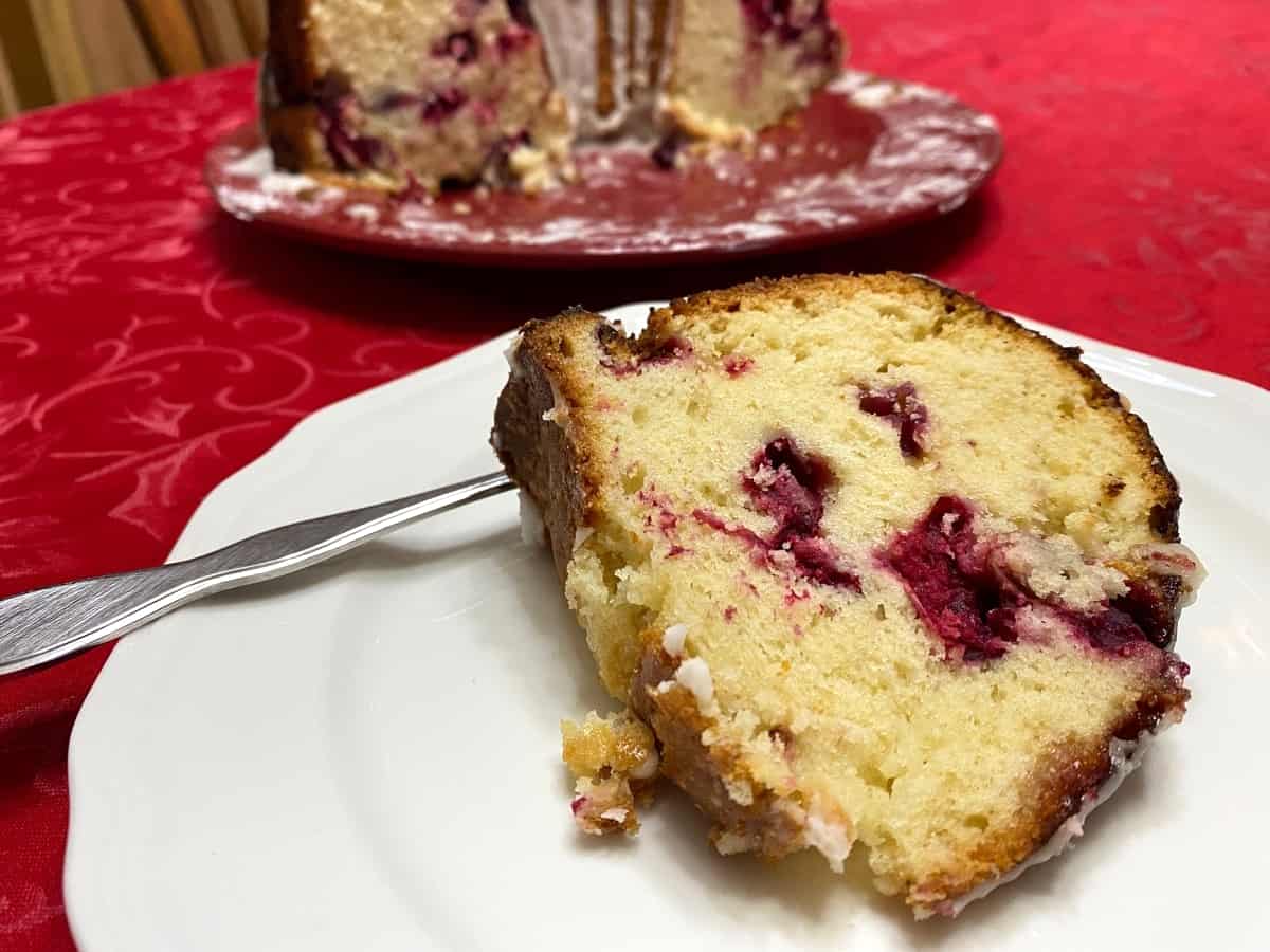 Cranberry Pound Cake with Almonds