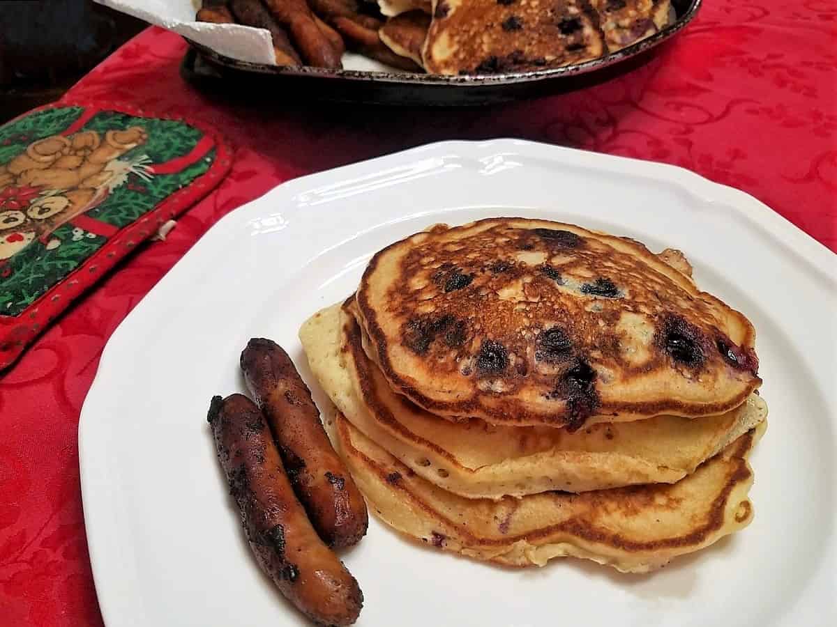 Serve Sourdough Pancakes with Sausage Links