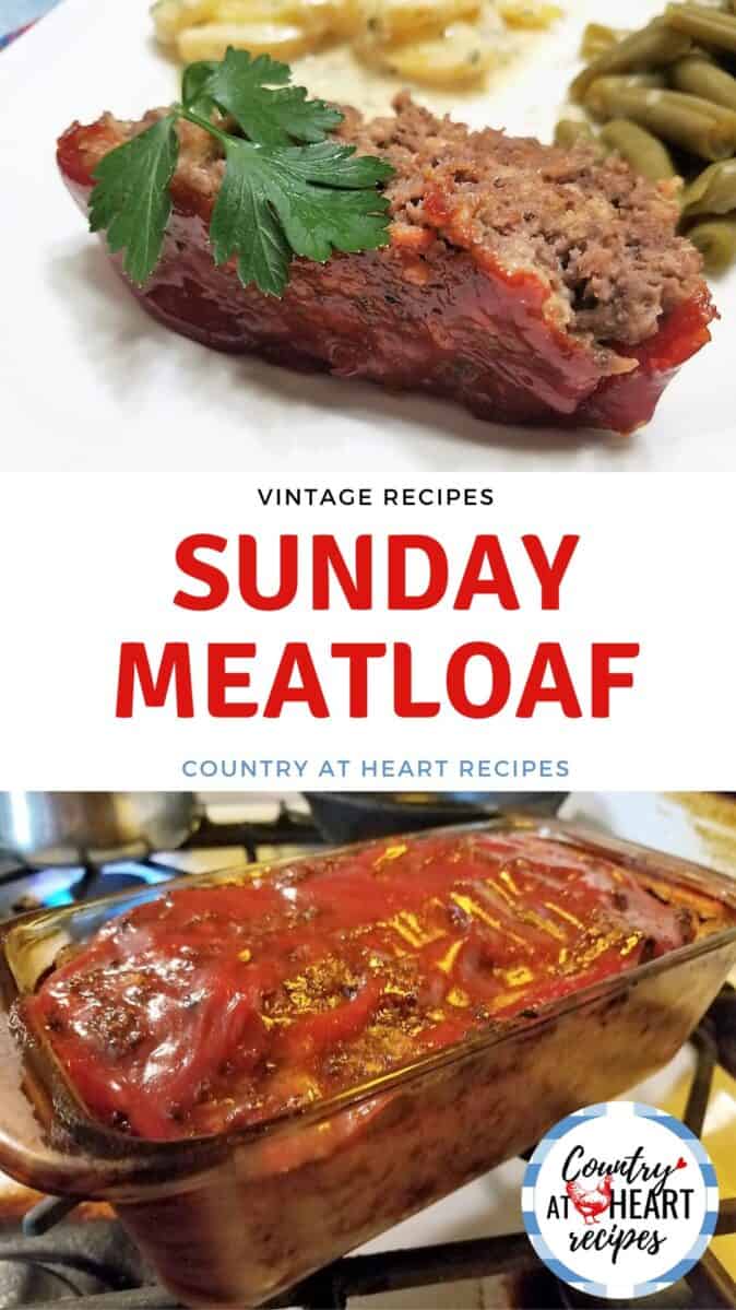 Pinterest Pin - Sunday Meatloaf - Vintage Recipes