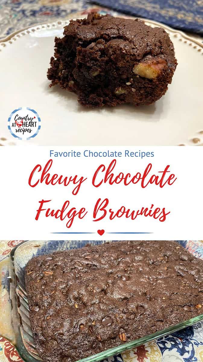 Pinterest Pin - Chewy Chocolate Fudge Brownies