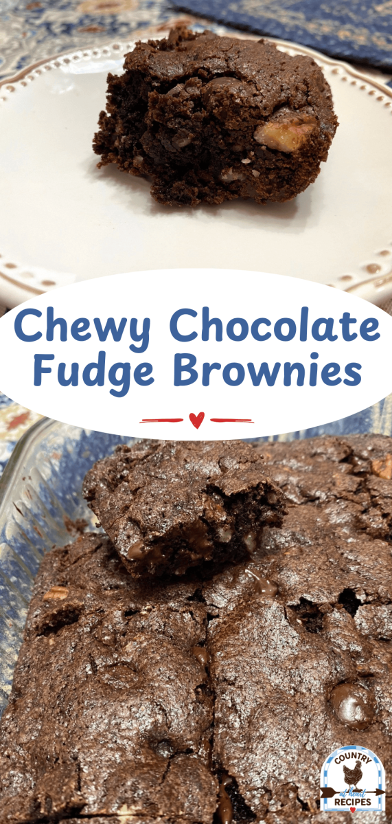 Pinterest Long Pin - Chewy Chocolate Fudge Brownies