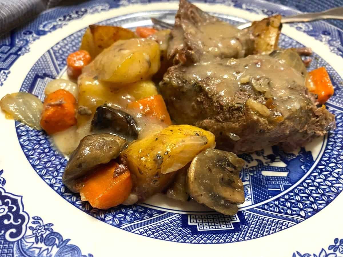 Serving Beef Roast and Vegetables with Homemade Gravy
