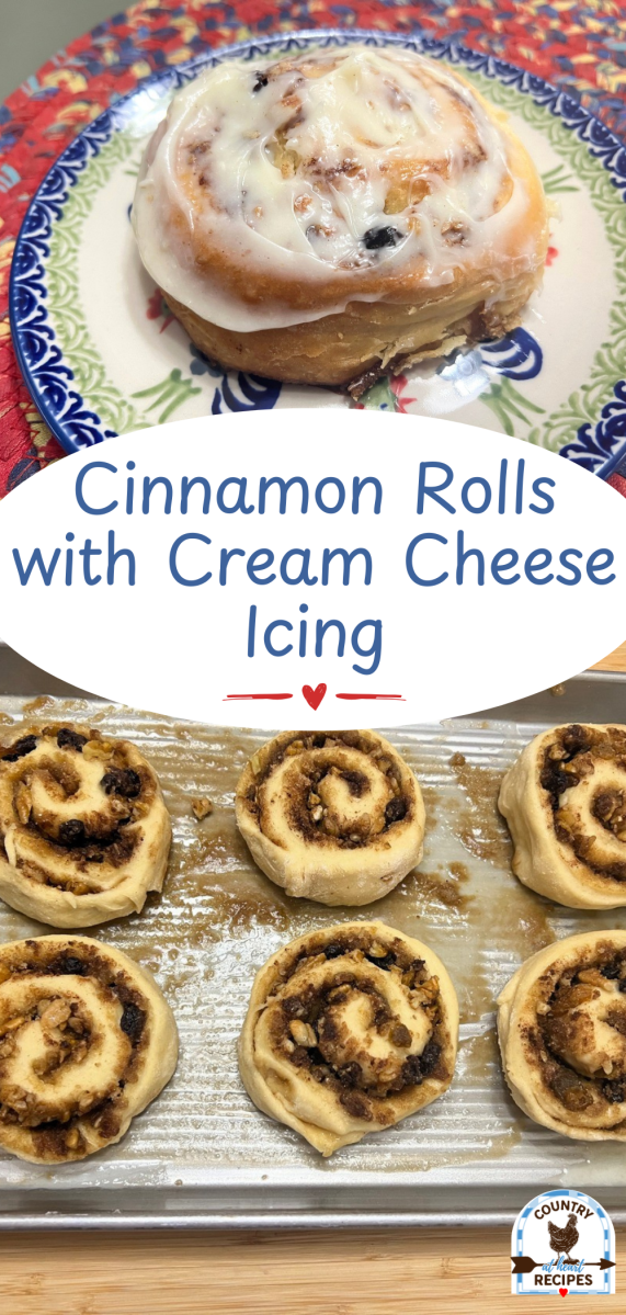 Pinterest Long Pin - Cinnamon Rolls with Cream Cheese Icing