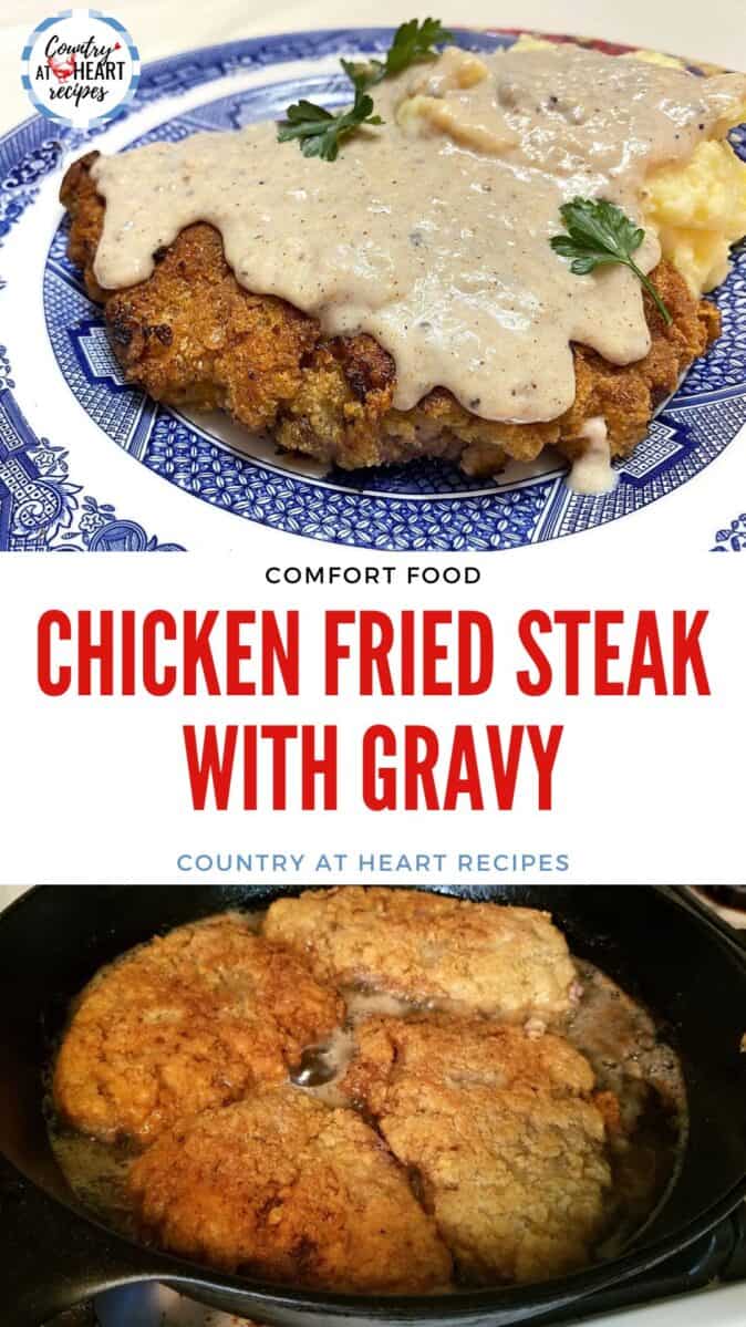 Pinterest Pin - Chicken Fried Steak with Gravy