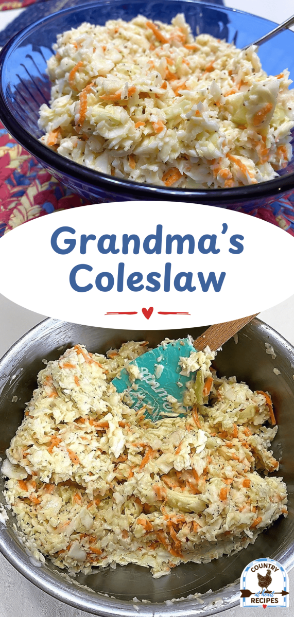 Pinterest Long Pin - Grandma's Coleslaw