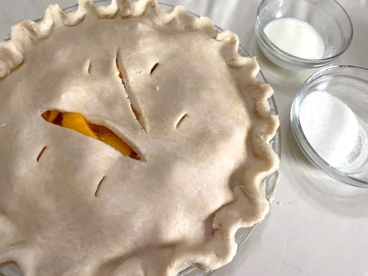 Top the Pie with Milk and Sugar to Make a Golden Sparkly Crust