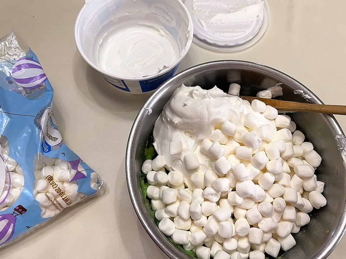 Add the Marshmallows to the Whipped Cream Mixture