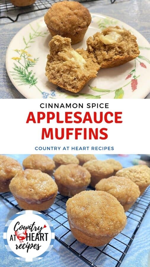 Cinnamon Spice Applesauce Muffins