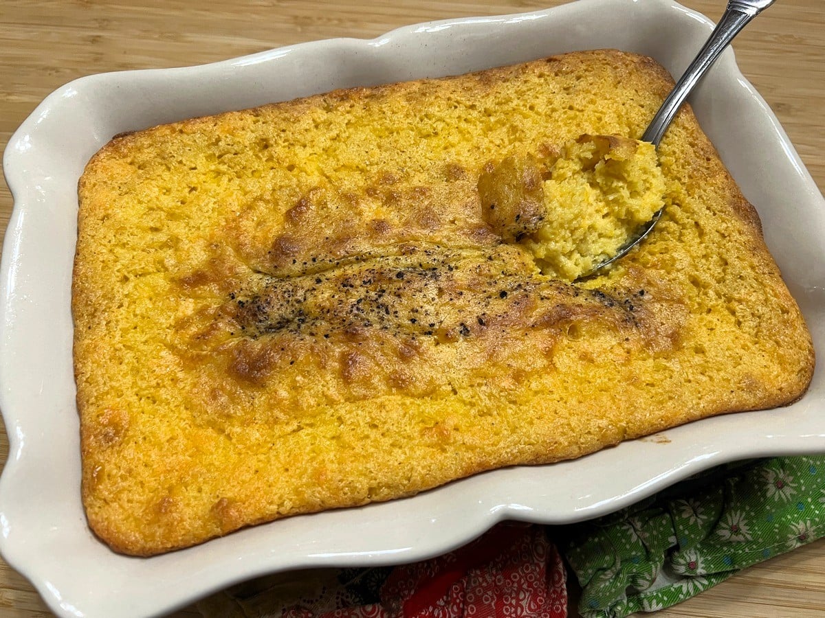 Featured Image - Cornbread Pudding Spoonbread