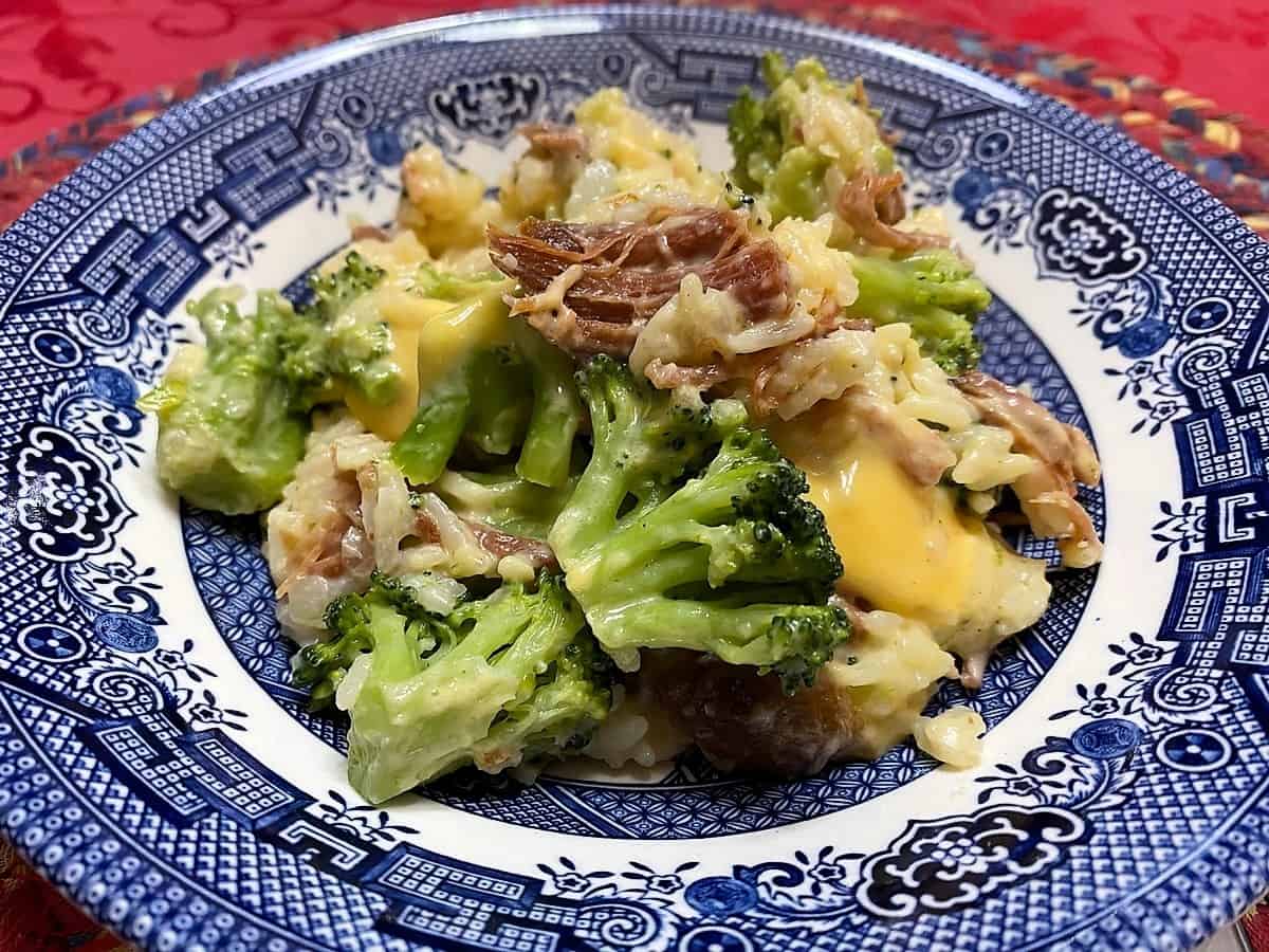 Cheesy Ham and Rice with Broccoli
