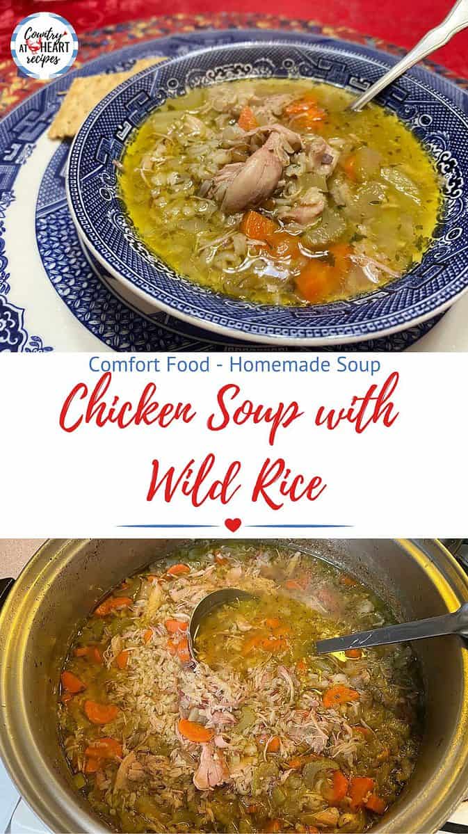 Pinterest Pin - Chicken Soup with Wild Rice