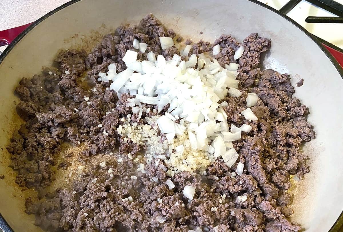 Adding Onions and Garlic to the Ground Burger