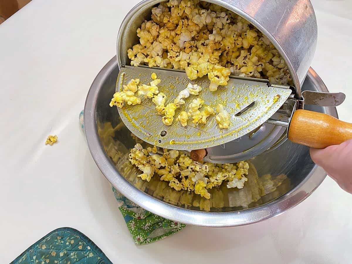 Transfer Cooked Popcorn to a Large Bowl