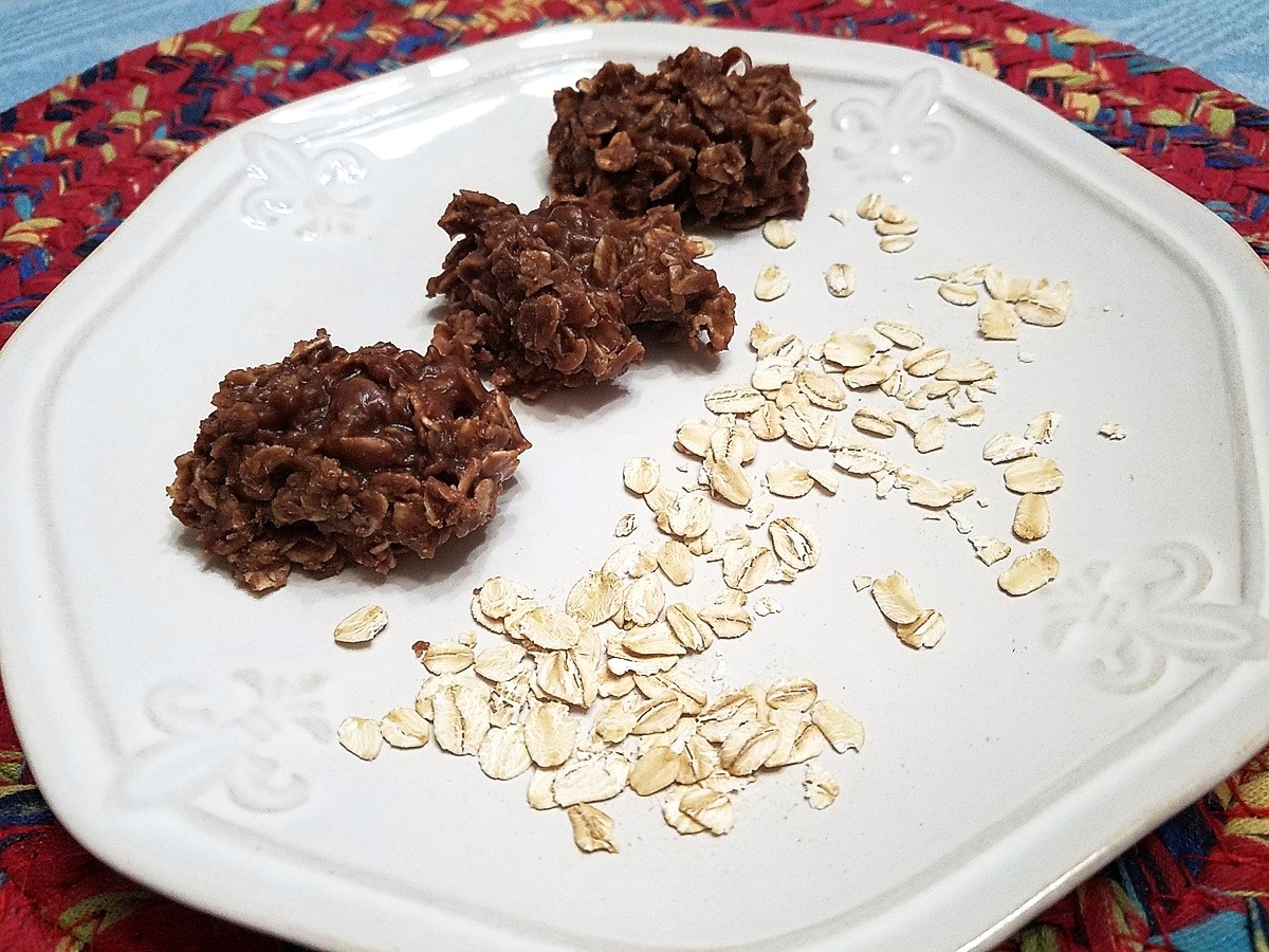 Serving No-Bake Cookies for Afternoon Snack