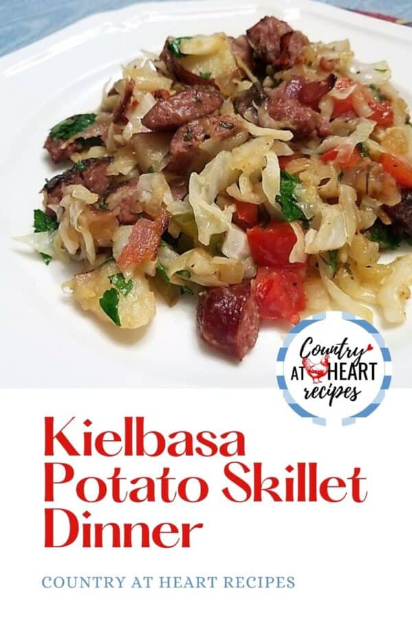 Pinterest Pin - Kielbasa Potato Skillet Dinner