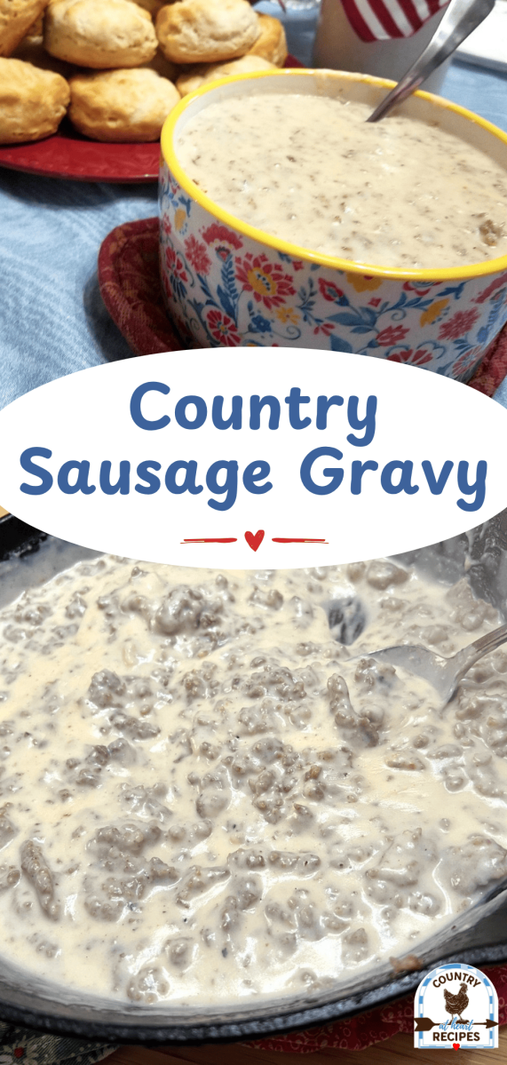 Pinterest Long Pin - Country Sausage Gravy