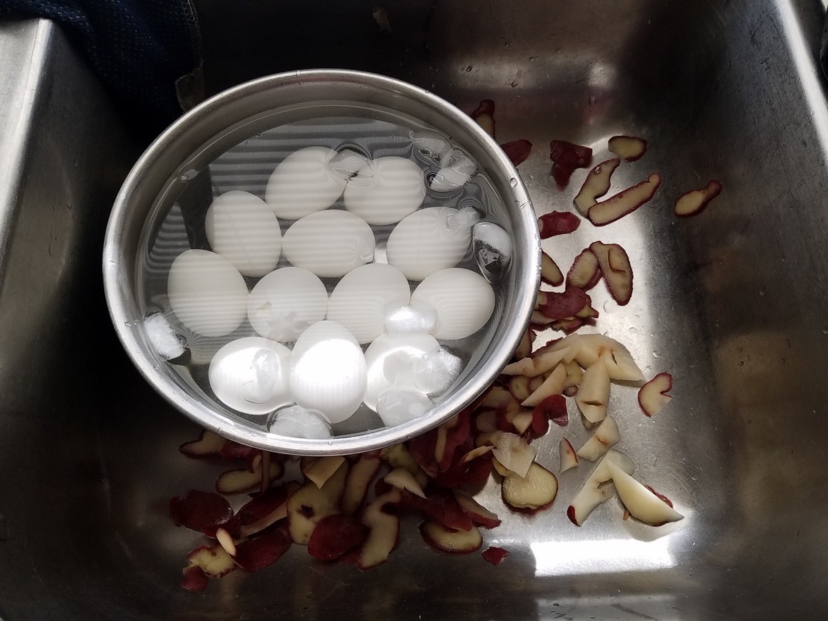 Place Boiled Eggs in Ice Water