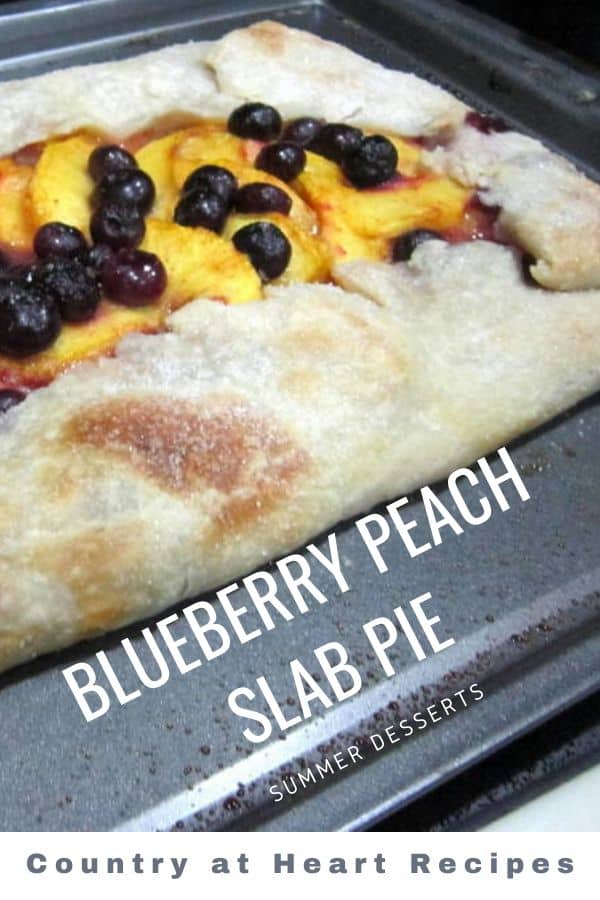 Pinterest Pin - blueberry peach slab pie