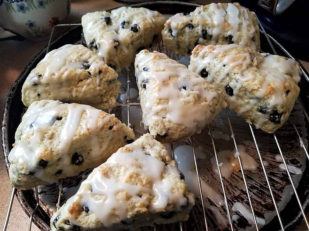 Drizzling Icing on the Blueberry Scones