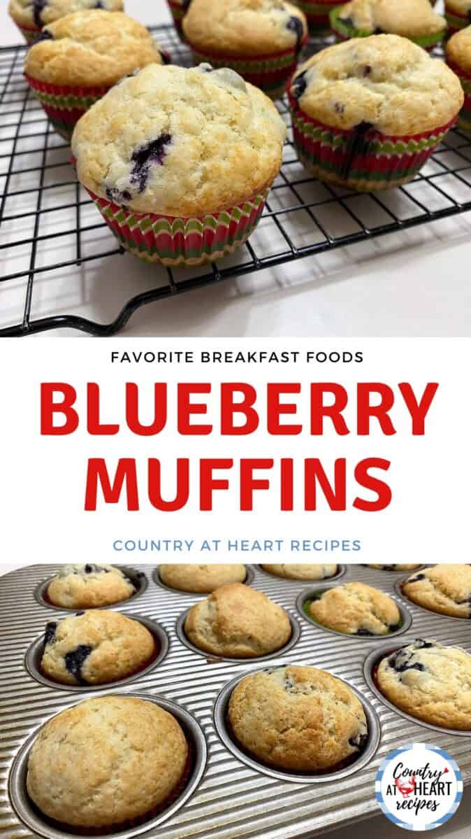 Pinterest Pin - Blueberry Muffins