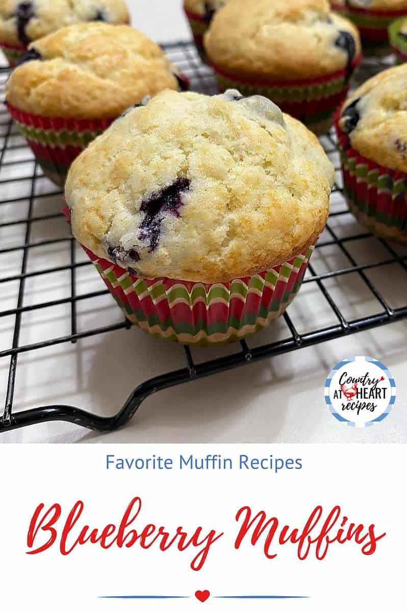 Pinterest Pin - Blueberry Muffins