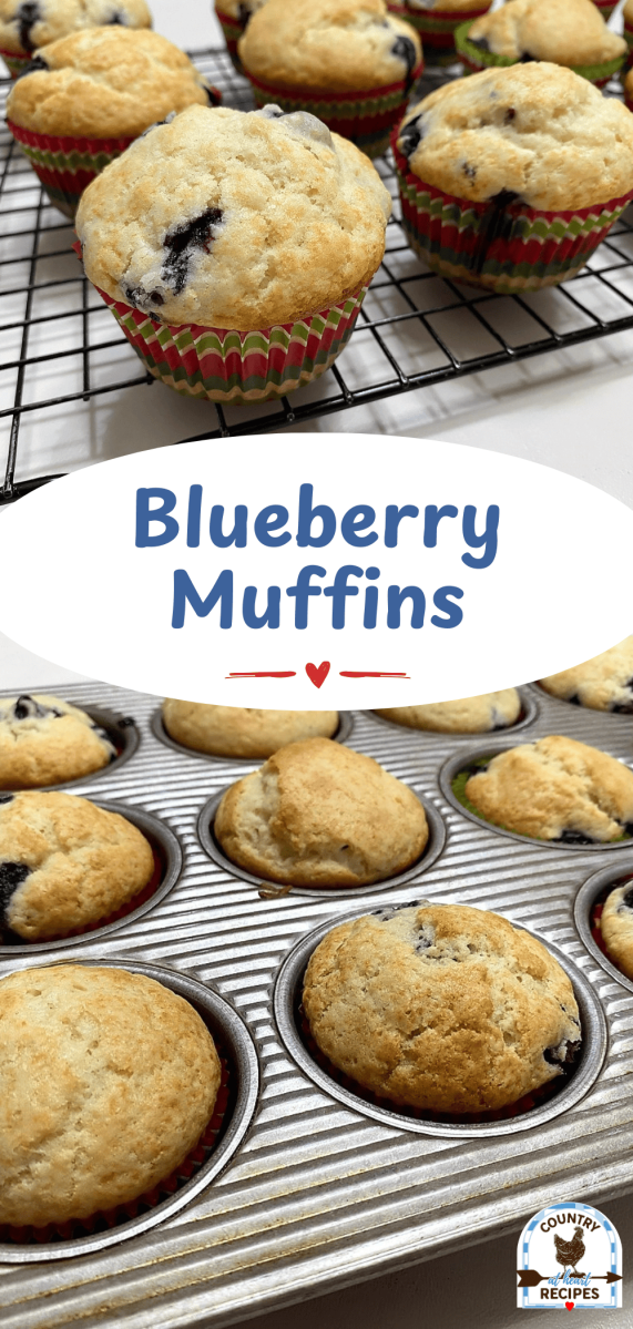 Pinterest Long Pin - Blueberry Muffins