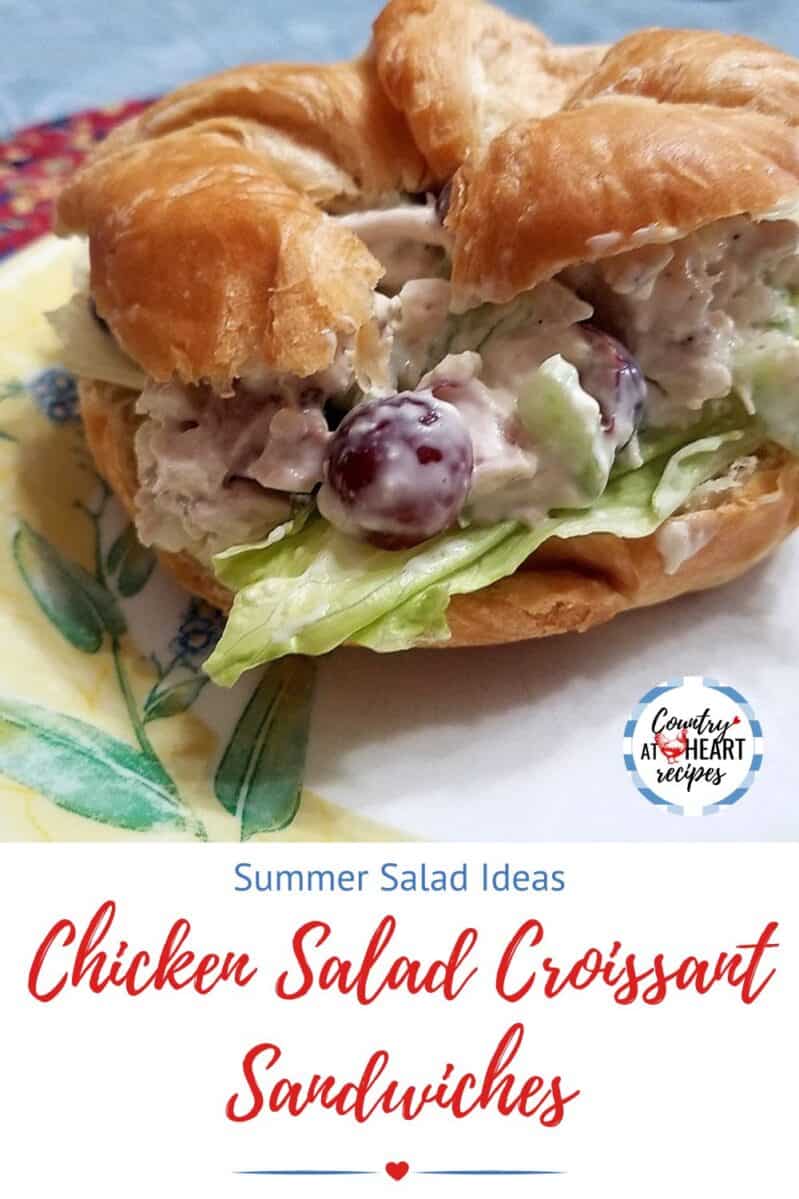 Pinterest Pin - Chicken Salad Croissant Sandwiches