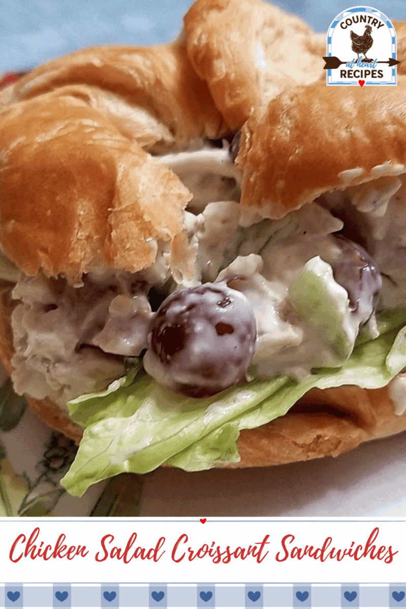 Pinterest Pin - Chicken Salad Croissant Sandwiches