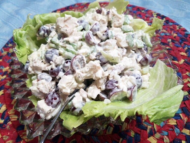 Summer Salad Ideas - Serving Chicken Salad on a Bed of Lettuce