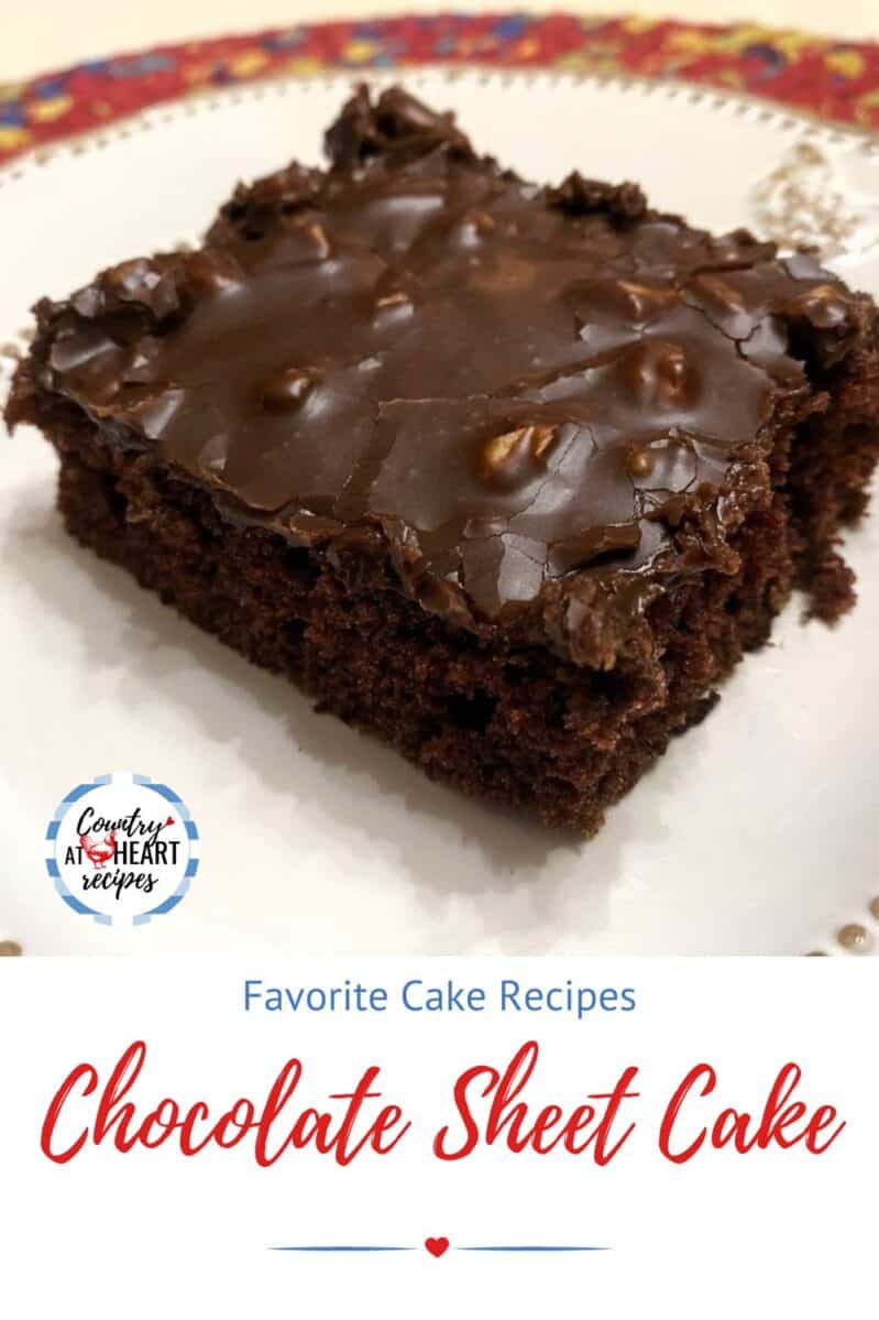 Pinterest Pin - Chocolate Sheet Cake