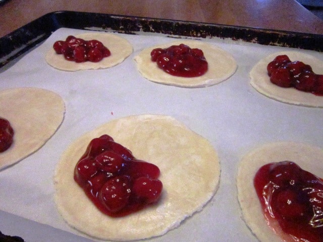 Making the Turnovers - Placing Filling on Dough