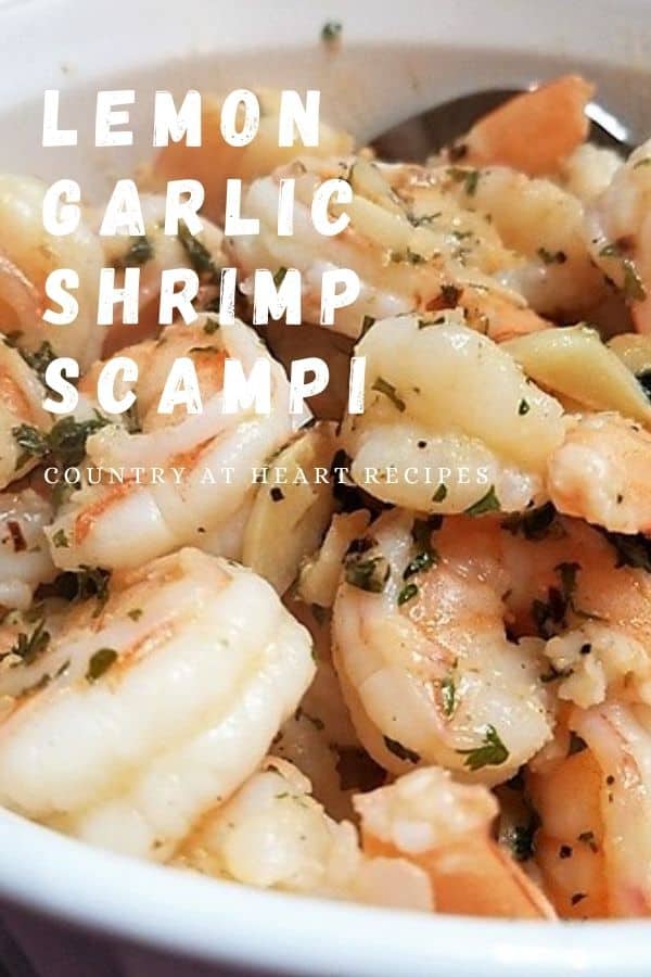 Pinterest Pin - Lemon Garlic Shrimp Scampi