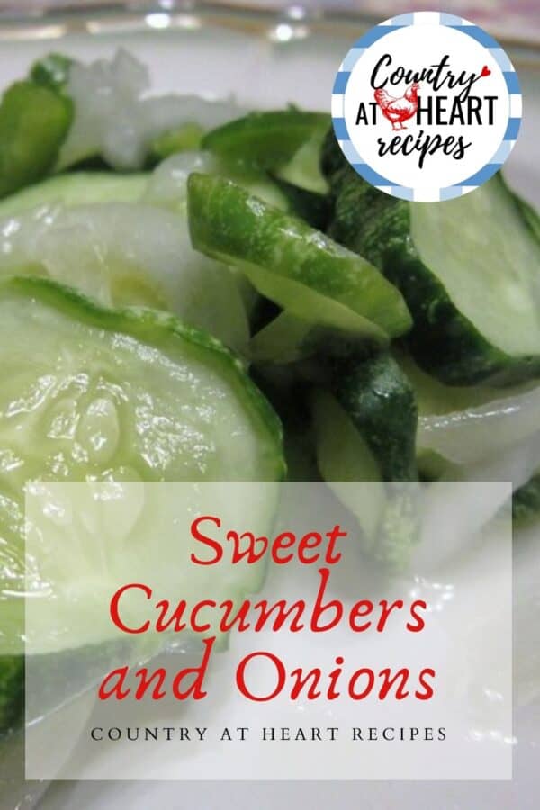Pinterest Pin - Sweet Cucumbers and Onions