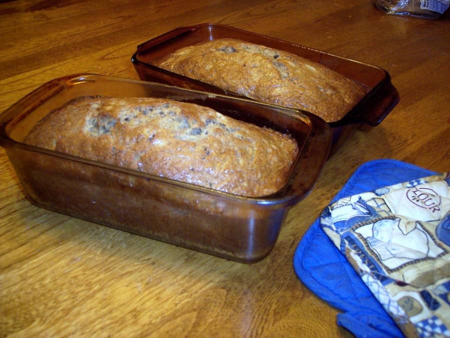 Baked Zucchini Bread in Two Loaf Pans
