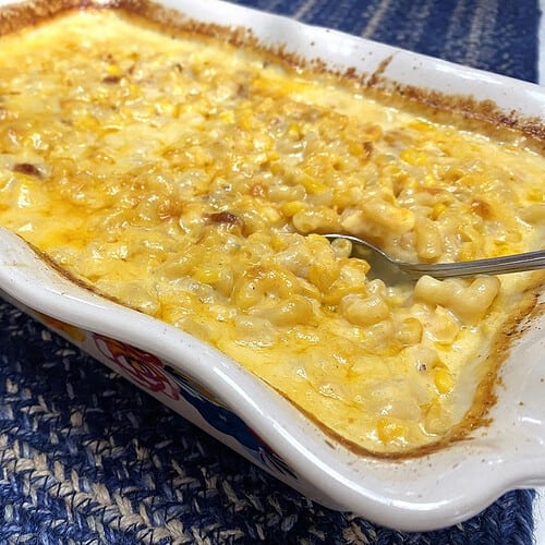 Featured Image - Recipe for Cheesy Corn and Macaroni Casserole