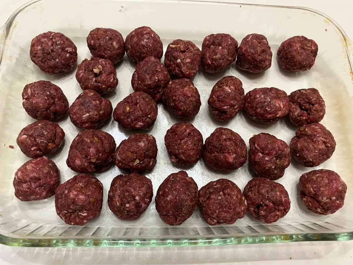 This Recipe will Make Enough Meatballs to Fill an Oblong Baking Pan