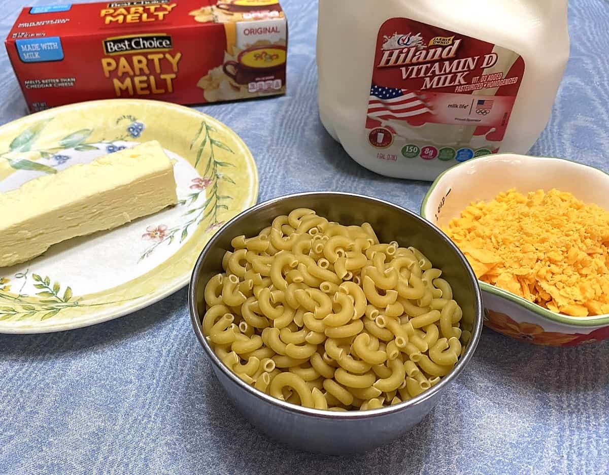 Base Ingredients for Mac and Cheese