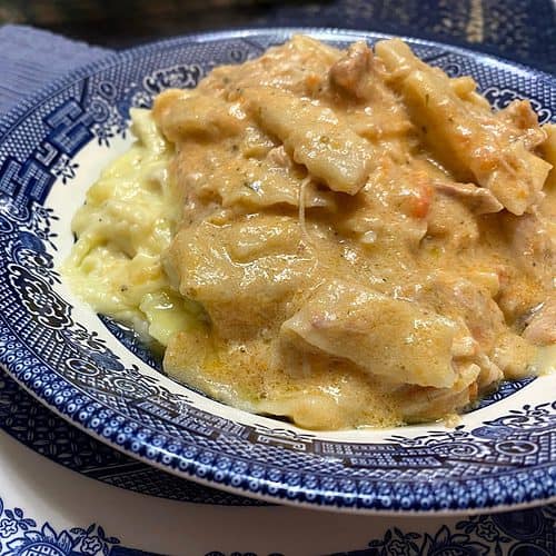 Featured Image - Chicken and Noodles over Mashed Potatoes