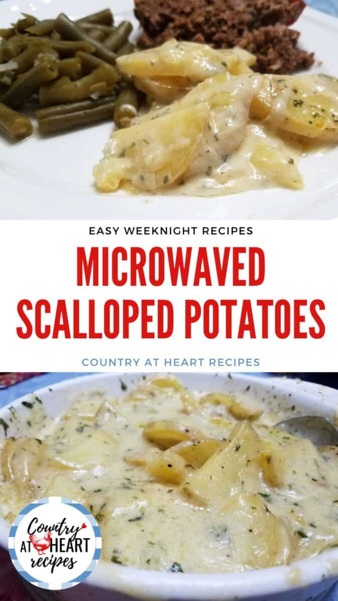 Pinterest Pin - Microwaved Scalloped Potatoes