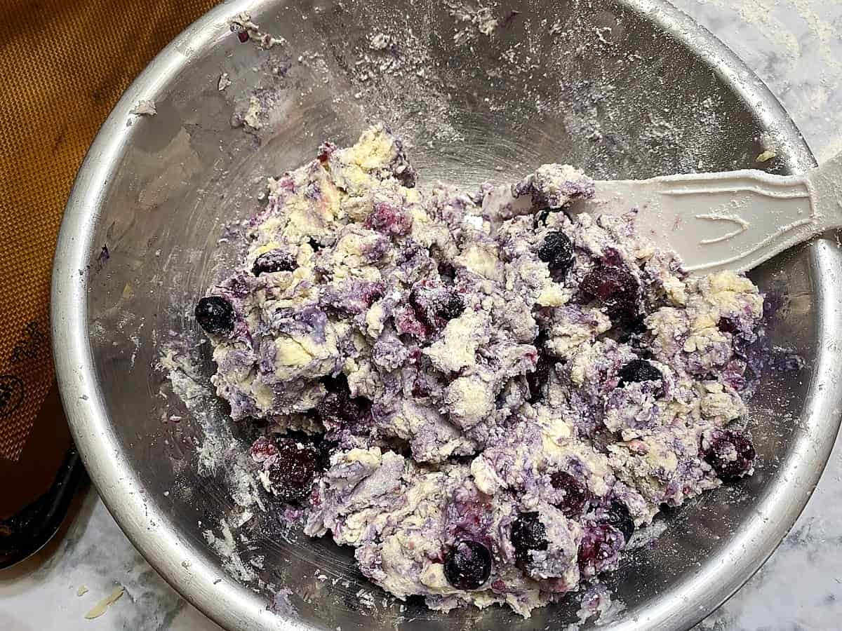 Gently Mix the Berries into the Dough