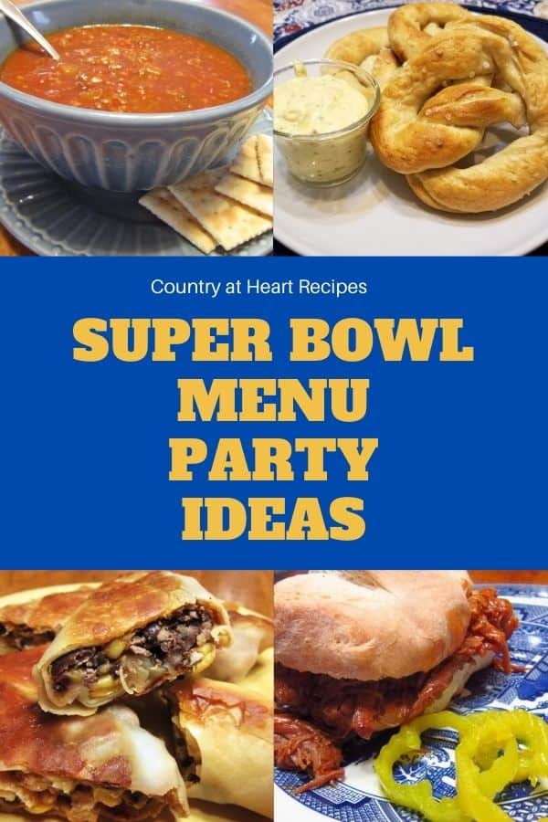 Pinterest Pin - Super Bowl Menu Party Ideas