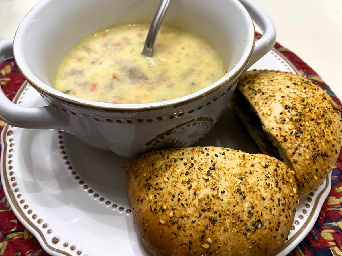 Serve Country Potato Soup with Bierocks