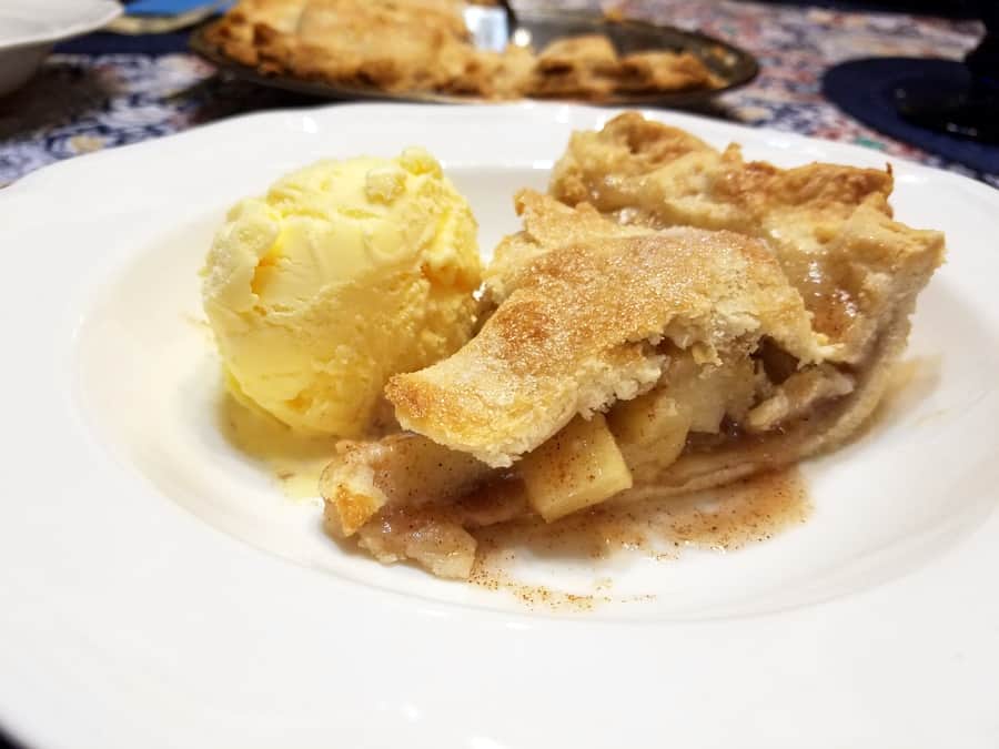 Serving Apple Pie with Scoop of Vanilla Ice Cream