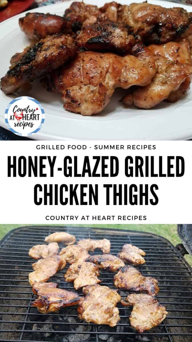 Pinterest Pin - Honey-Glazed Grilled Chicken Thighs