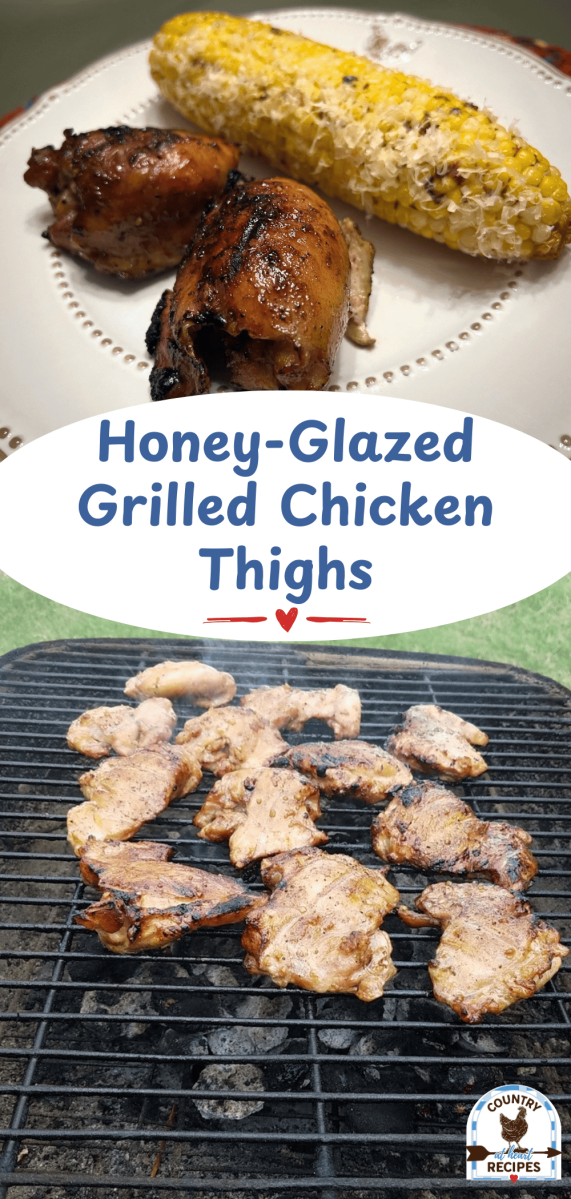 Pinterest Long Pin - Honey-Glazed Grilled Chicken Thighs