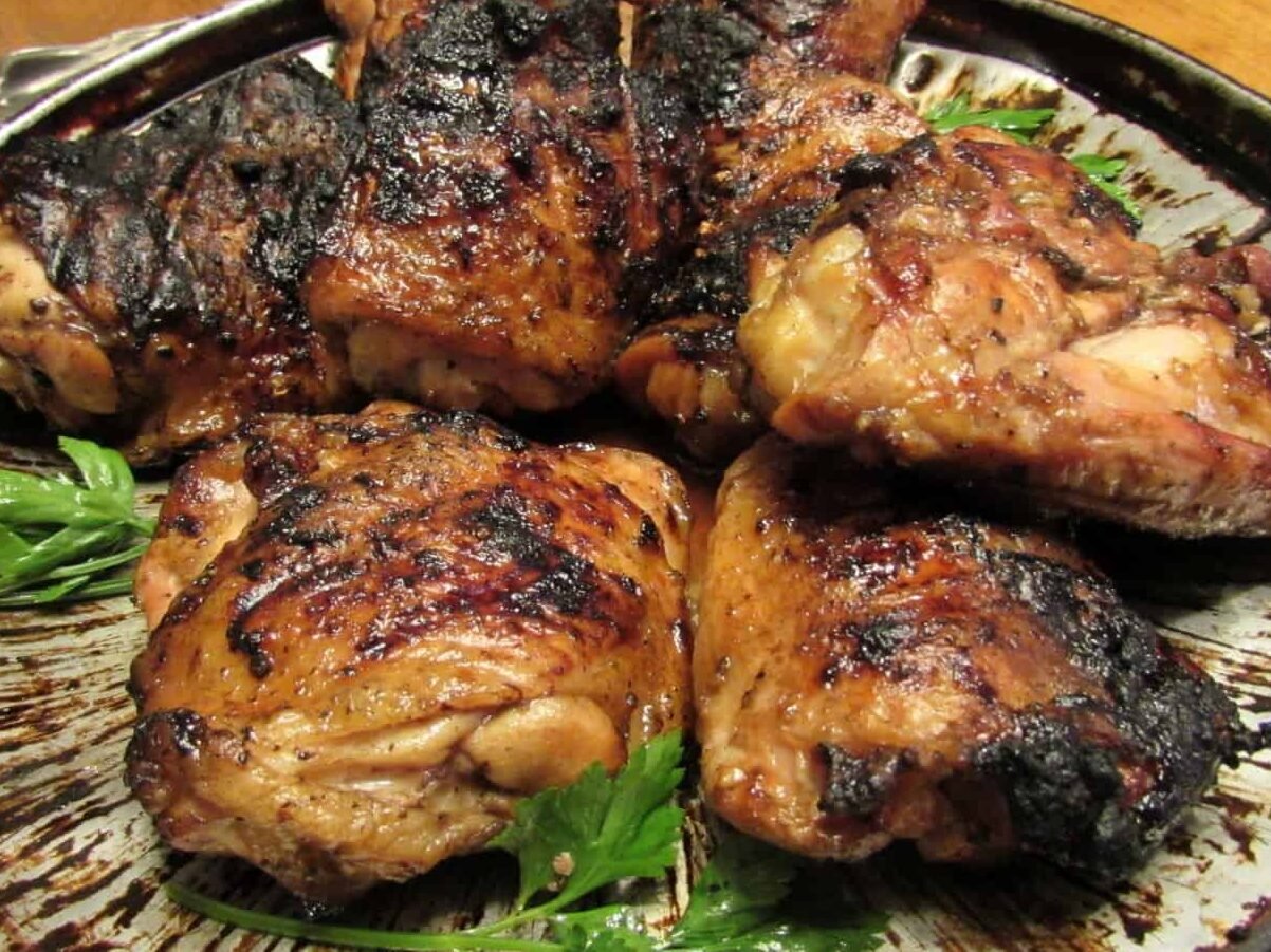 Recipe for Honey-Glazed Grilled Chicken Thighs - Labor Day Menu Ideas