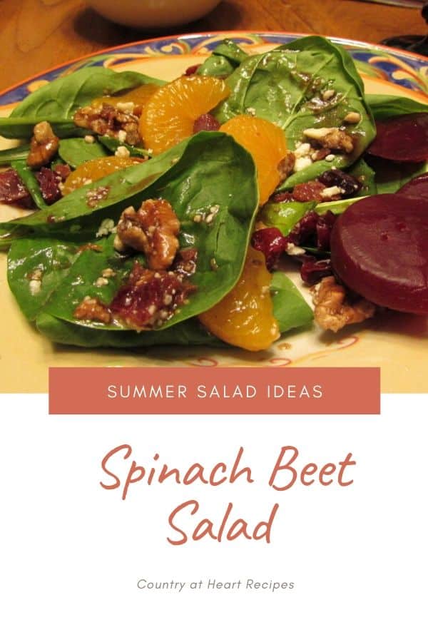 Pinterest Pin - Spinach Beet Salad