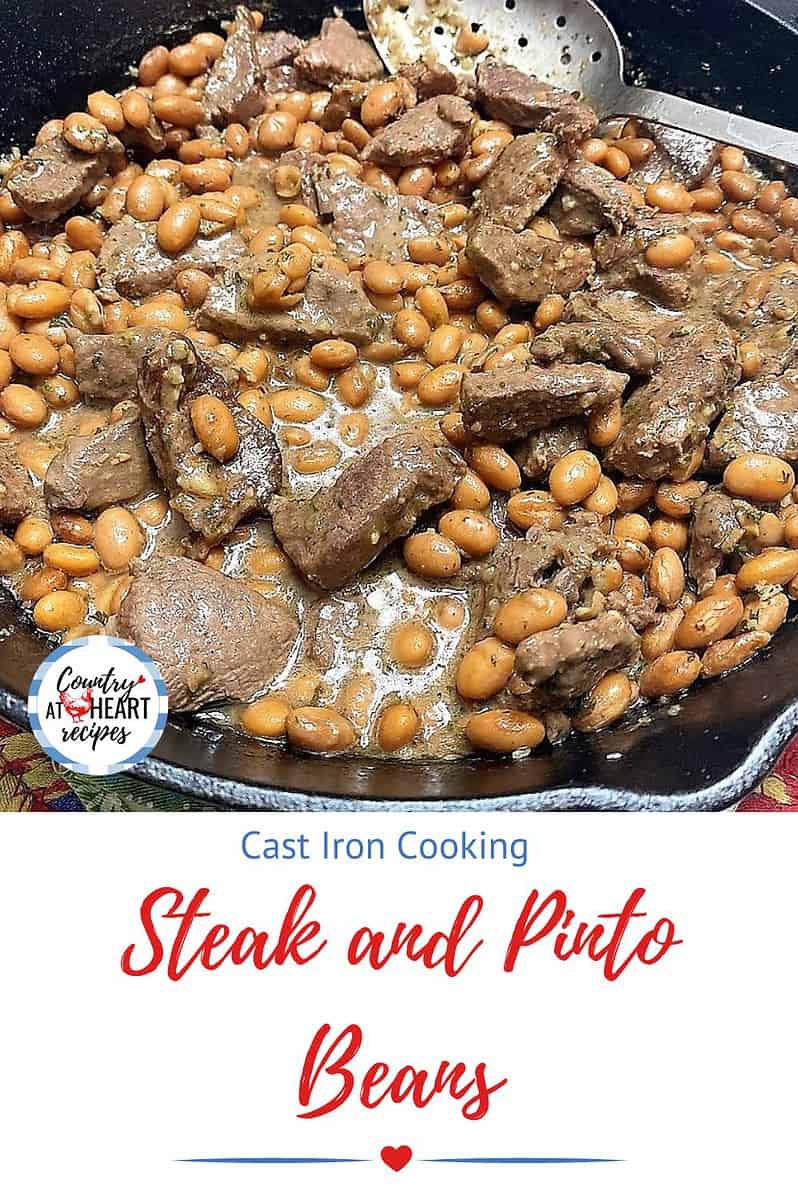 Pinterest Pin - Steak and Pinto Beans