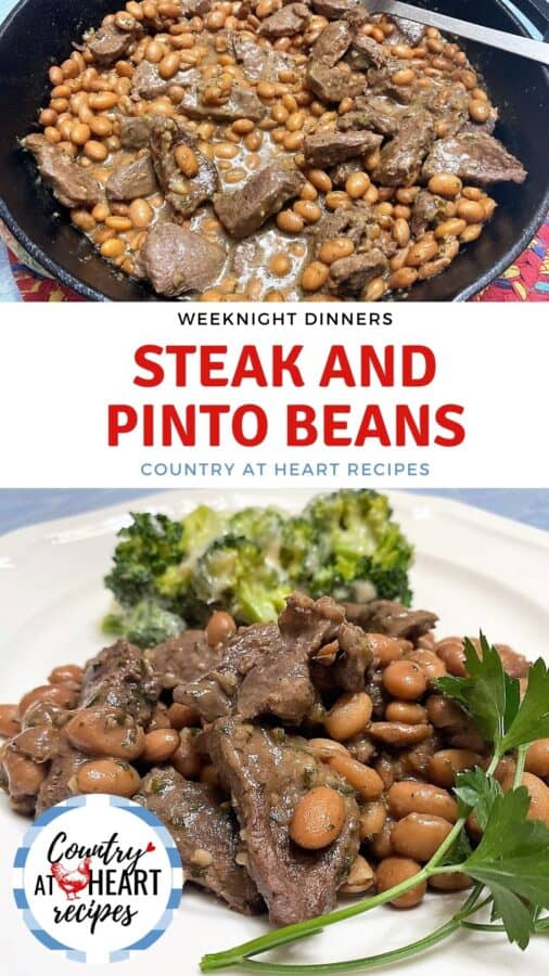 Pinterest Pin - Steak and Pinto Beans